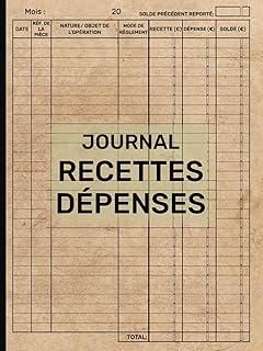 Journal Recettes Dépenses: Livre chronologique des recettes & dépenses pour Auto-Entrepreneur - micro-entreprise - 102 pages.