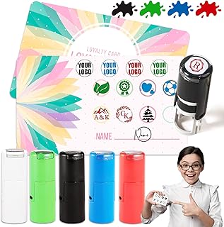 Tampon de carte de fidélité personnalisé auto-encreur et rechargeable, 4 options de couleur d