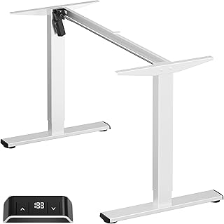 ONKRON Cadre de Bureau automatisé avec Moteur pour Plateaux de 120 à 170 cm, Charge maximale de 70 kg, Vitesse de Levage 25 mm/s, Blanc, WDF221E